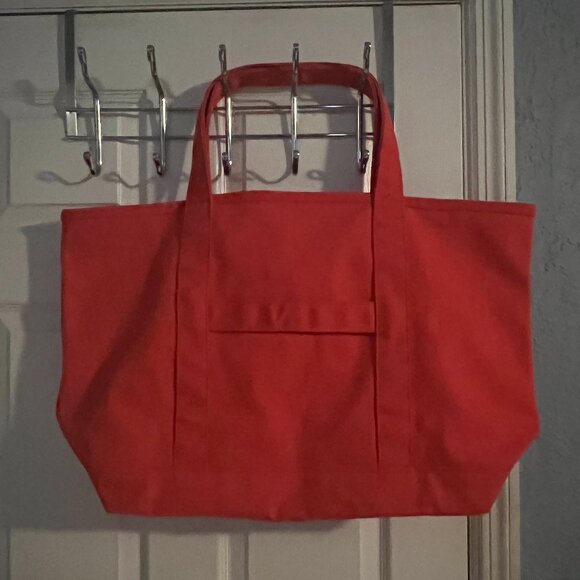 Baboon to the Moon Canvas Tote Bag in Mandarin Red - Picture 5 of 8